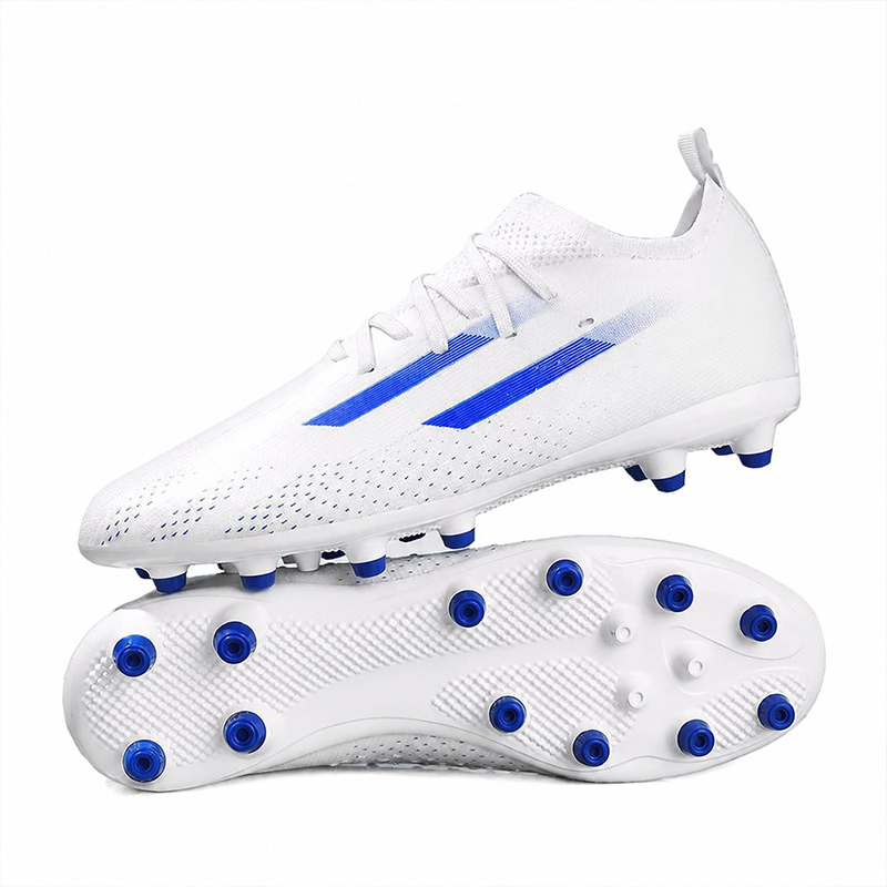 White low-cut artificial-grass football boots